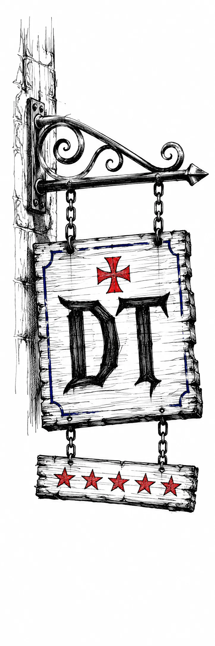 Ilustracja: szyld Digital Templars z pięcioma gwiazdkami